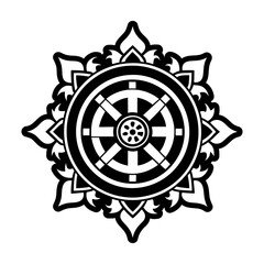 Obraz premium Kalachakra buddhist symbol icon in solid style