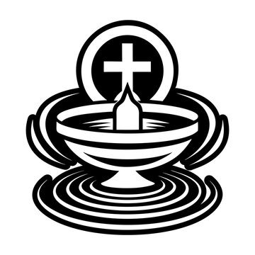 A filled style icon of holy water symbol