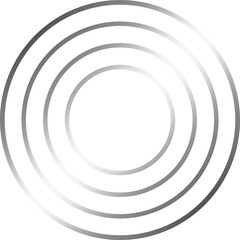 Obraz premium Concentric Circles Gray Gradient Spiral Ring, Silver Metal Round Ripple Effect