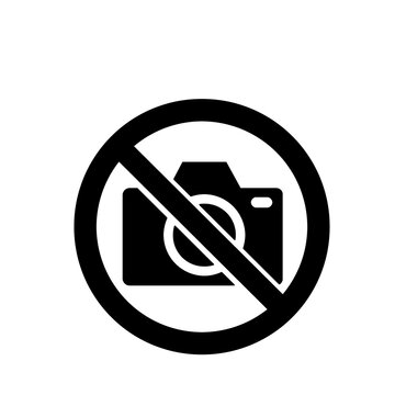 写真撮影禁止の案内ピクトグラム(黒)