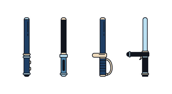 Police Nightstick Line art minimal decorative abstract vector