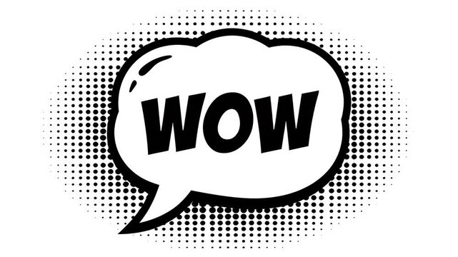 WOW Comic Style: An eye-catching comic style speech bubble graphic with WOW text, capturing a moment of surprise and delight.