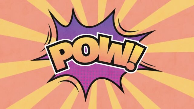 Animation of 5 comic option texts on different backgrounds