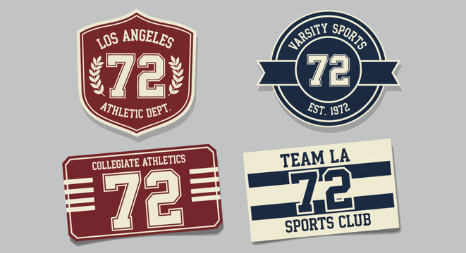 Modern Team Patches with Gradient Background perfect for branding, sports apparel design, and event promotion.