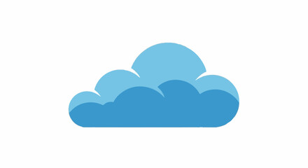Fototapeta premium A simple cartoon illustration of a fluffy cloud in shades of blue