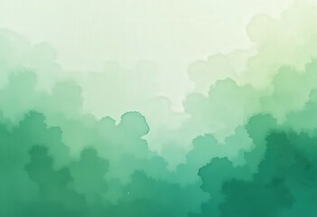 Fototapeta premium Serene Green Forest Landscape with Soft Misty Atmosphere and Gentle Light Fade
