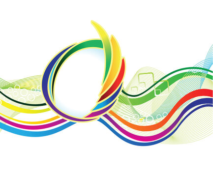 abstract artistic creative colorful rainbow wave background.eps