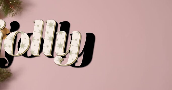 This video is a digital animation of a jolly text banner against a black background