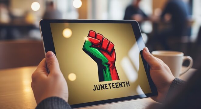 Juneteenth Celebration Freedom Fist Symbol.
