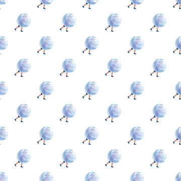 People playing bubble football in a continuous, repeatable pattern