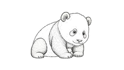 Cute panda bear cub sketch © Umi