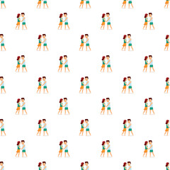 Fototapeta premium Happy couple dancing together, forming a repeating seamless pattern