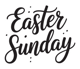 Fototapeta premium Easter Sunday Calligraphy Text on White Background