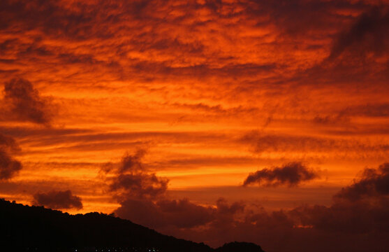 Fiery Sunset Over Canefield