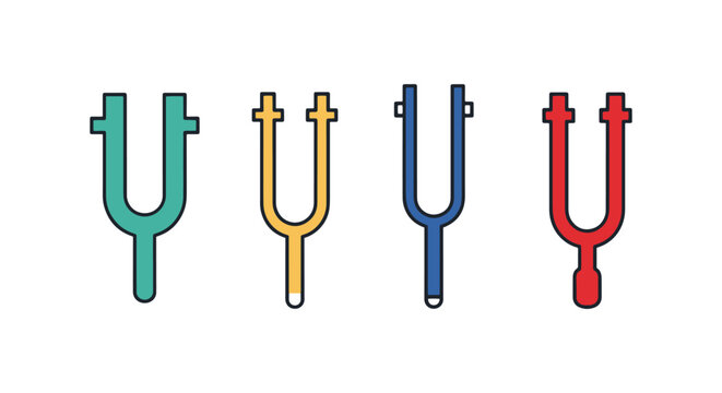Tuning Fork Line art vector clean abstract shape illustration