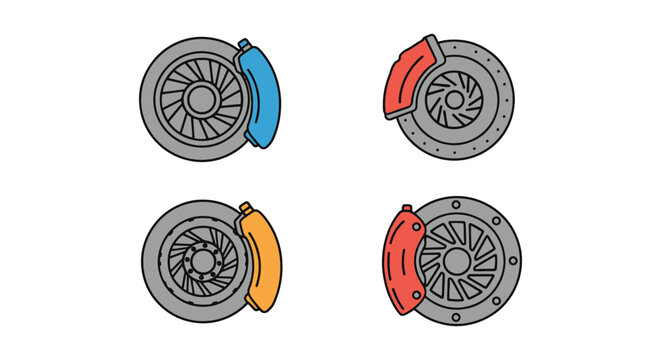 Turbine Brake Line art vector simple colorful abstract