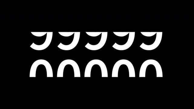 Odometer Rollover Animation Exceeding 99999 White Numbers with Alpha Channel