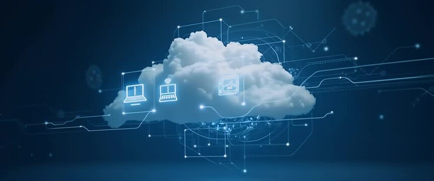 Demonstrate advanced cloud based customization services with flexible virtual infrastructure and adaptive configuration models powering modern enterprise solutions in  Photo Stock  Concept  and empty 