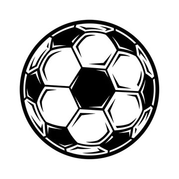 Black and white soccer ball isolated on transparent background