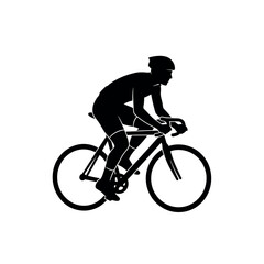 Obraz premium Minimalist Black Silhouette of a Cyclist