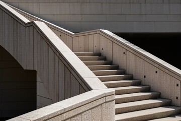 Fototapeta premium This captivating image presents contemporary stairs with an elegant design and impressive architectural detail