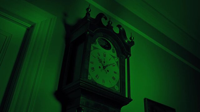 Scary Shadows Over Clock Halloween Scene