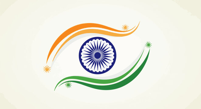 Abstract eye design with national colors and symbols