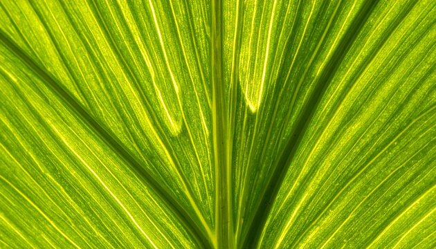 Macro close-up of a bright green leaf showing natural vein patterns and textures