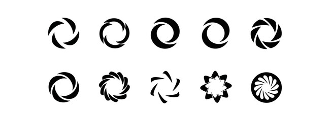 Abstract white spiral design on black background