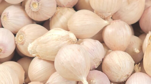 White garlic pile texture Spicy cooking ingredient picture. 