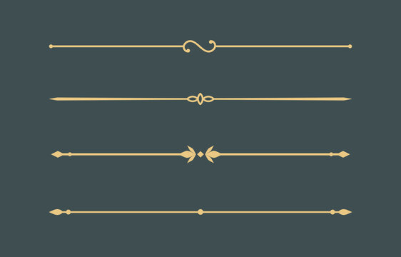 Set of Vintage decorative lines. text dividers. Line border. Lines separators, Borders, Vintage dividers, Underline elements. Vector illustration