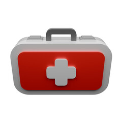 Obraz premium 3d render up view first aid box illustration