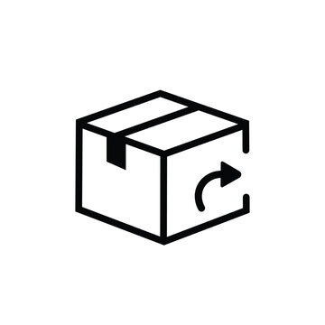 Return Refund Icon &ndash; Product Return Arrow Box Line Icon