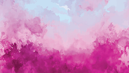 Vibrant Pink and Magenta Watercolor Abstract Vector Background with Soft Lavender Textures © shahmir