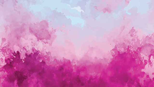 Vibrant Pink and Magenta Watercolor Abstract Vector Background with Soft Lavender Textures