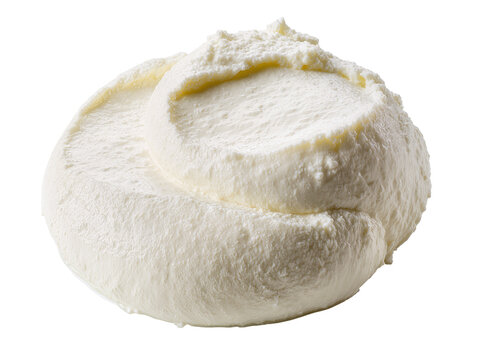 Isolated delicious creamy fresh ricotta cheese or mascarpone heap for gourmet recipes