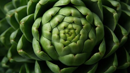 Fototapeta premium Close up artichoke on a wooden table, rustic organic food scene with natural texture, earthy tones, and fresh farm-to-table aesthetic.