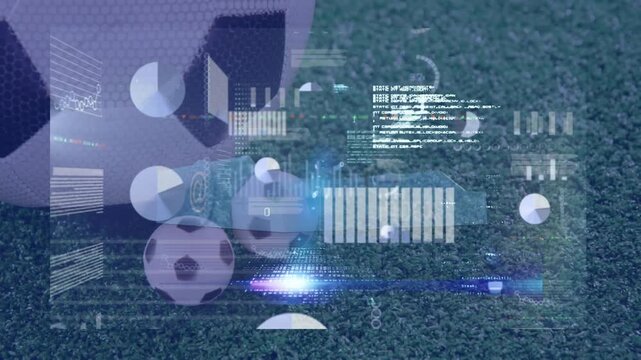 4k video of a field with digital interface and blue inbox on green screen.