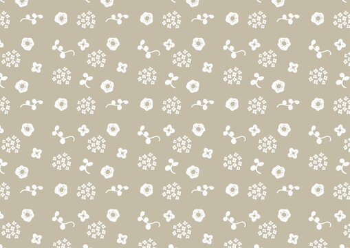 Seamless Floral Patterns / Nordic pattern / Botanical / natural / swatch / beige / white 