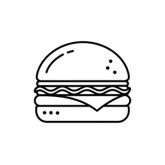 Fototapeta premium Vector illustration of a simple black line hamburger icon on white background