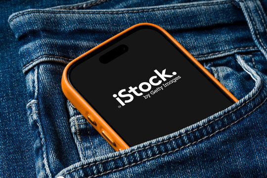 Antalya, Turkey - March 24, 2026: iStock Getty Images website and istock app interface displayed on smartphone screen