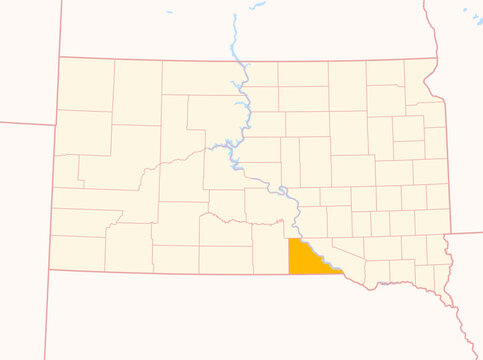 Map of the County Gregory (South Dakota, US) showing the Federal State with the highlighted County
