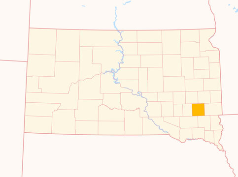 Map of the County McCook (South Dakota, US) showing the Federal State with the highlighted County