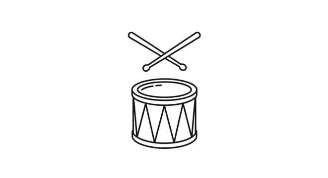 Drum with drumsticks on top.