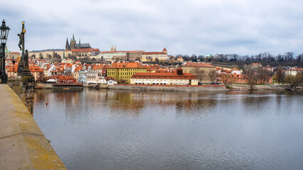Obraz premium Prague old town houses panorama, taken from the famous 