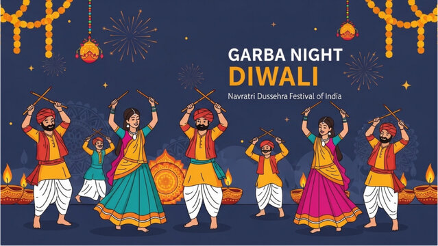 People celebrate Diwali festival with traditional Garba dance in India