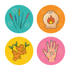 Acupuncture and Herbal Medicine Icons.