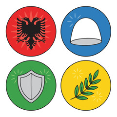 Albanian Eagle and Symbols of Peace and Protection.