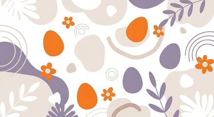 Fototapeta premium A colorful abstract floral pattern with various shapes and designs