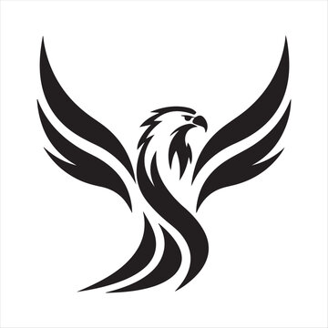  majestic eagle vector silhouette clip art logo design illustration